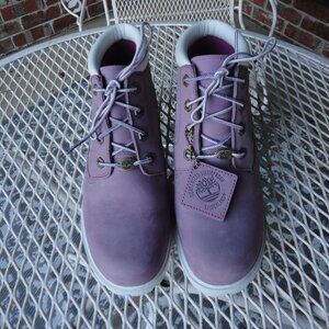 TIMBERLAND Women's "Nellie" Purple Leather Lace Up Ankle Combat Boots Size 8.5